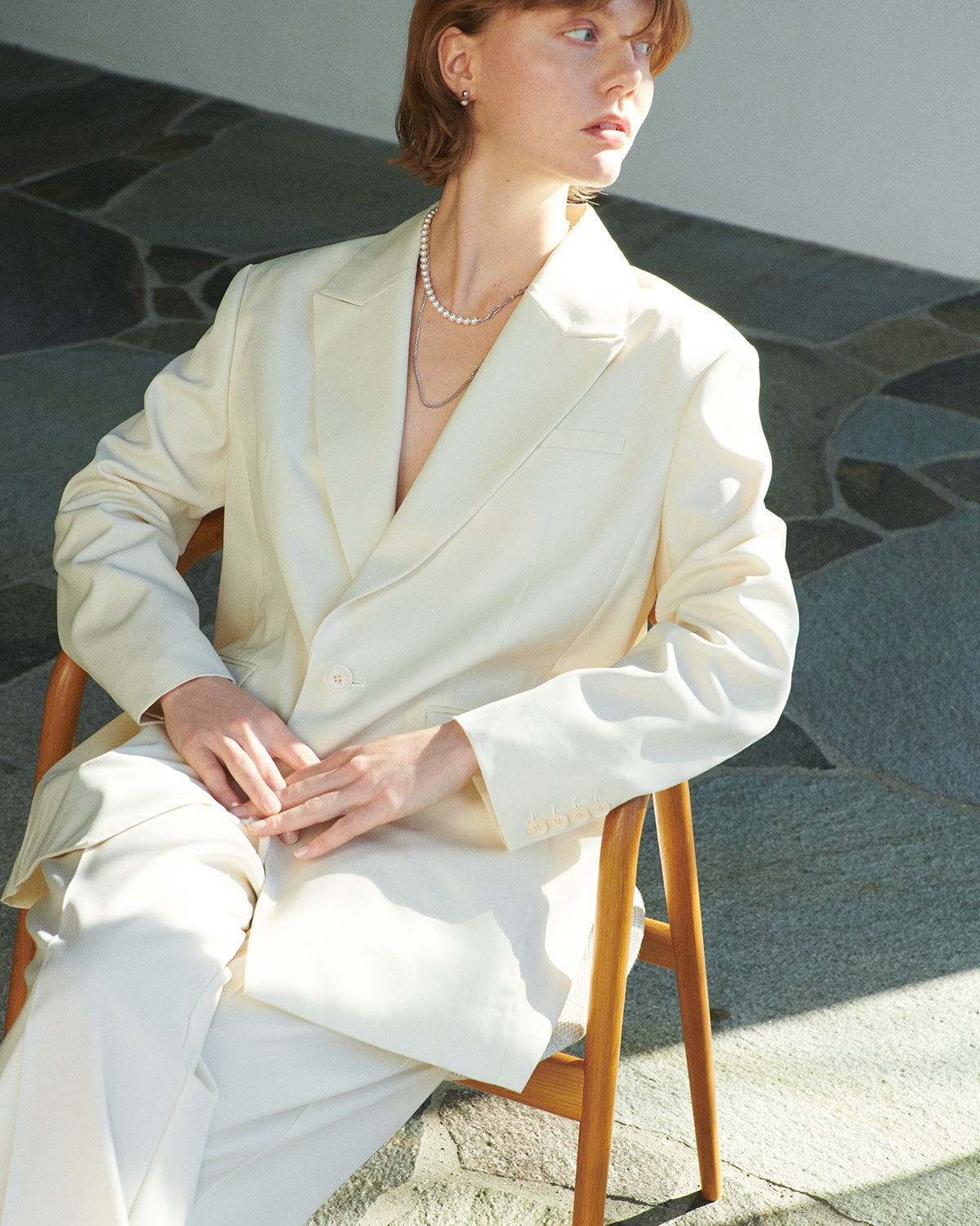 Pearl & Chain Necklace (S)