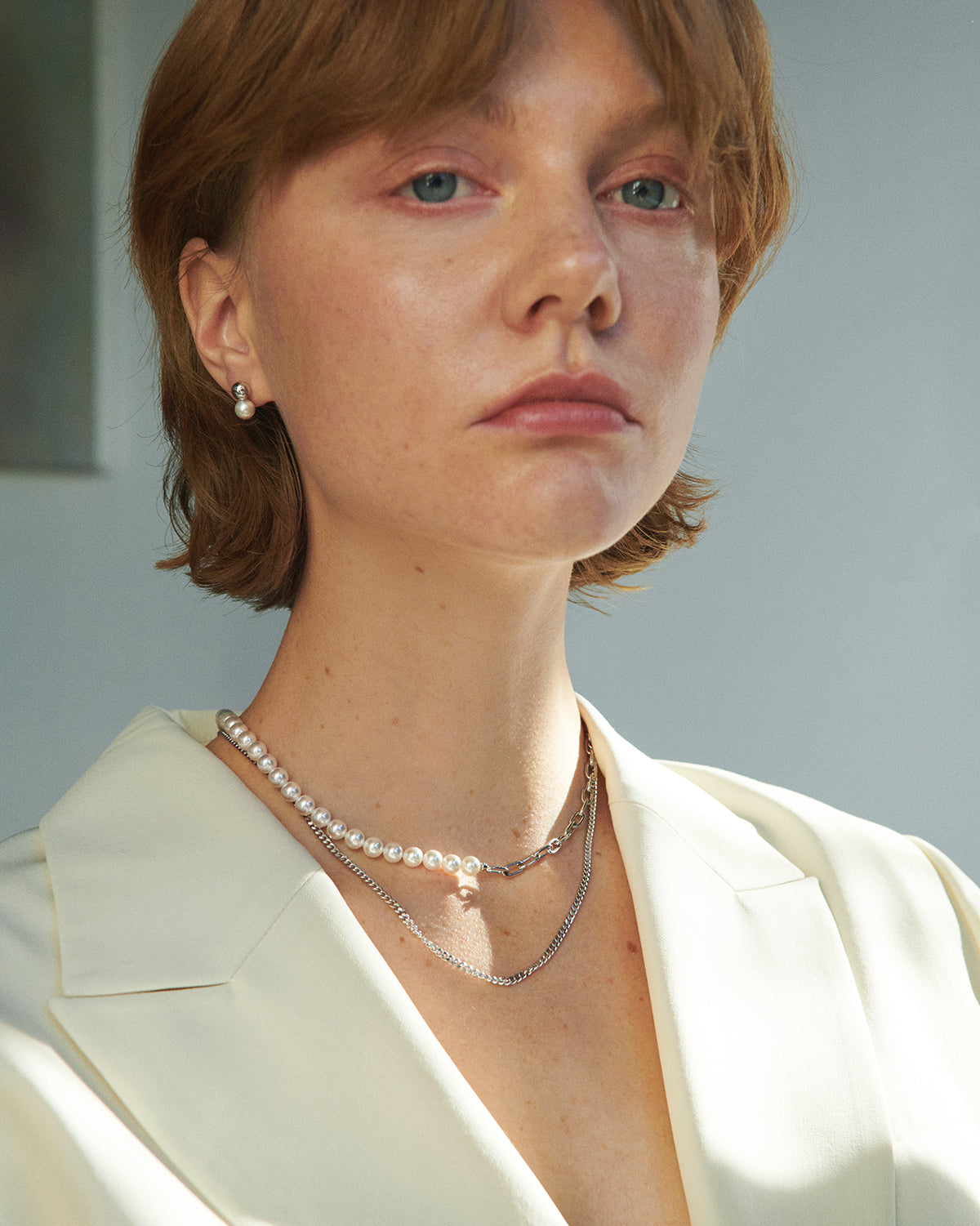 Pearl & Chain Necklace (S)