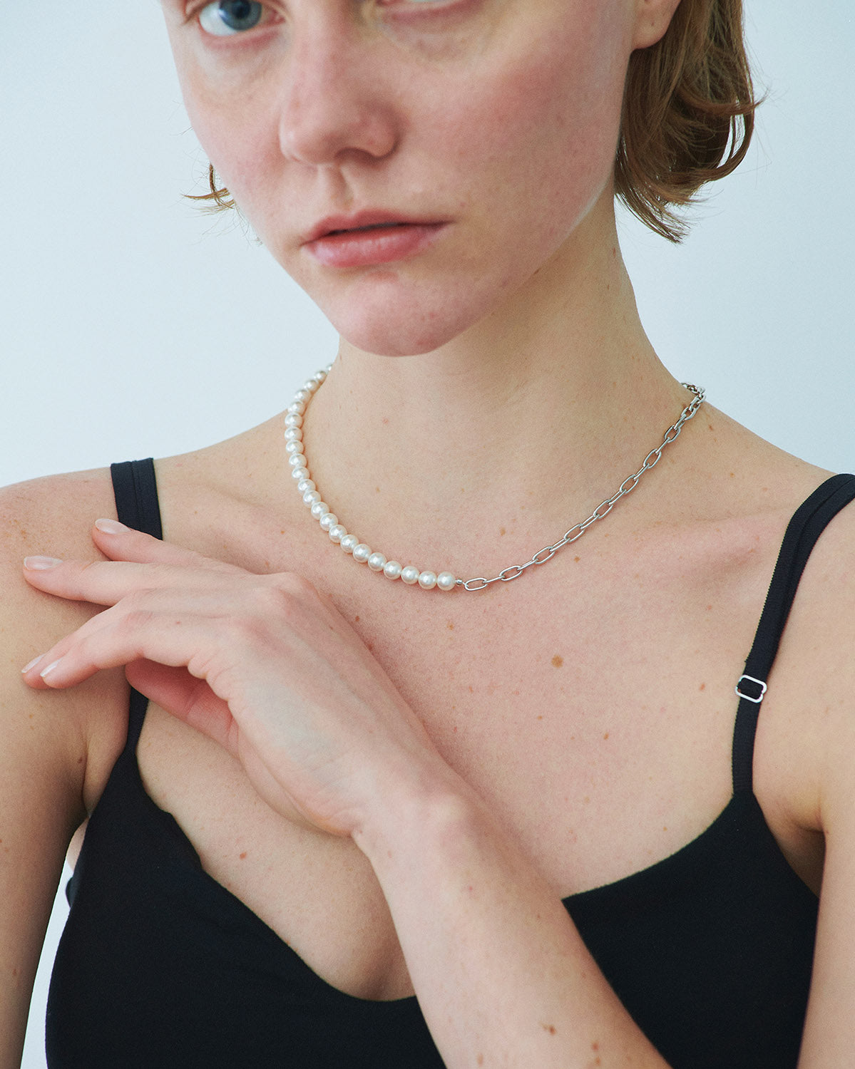 Pearl & Chain Necklace (S)