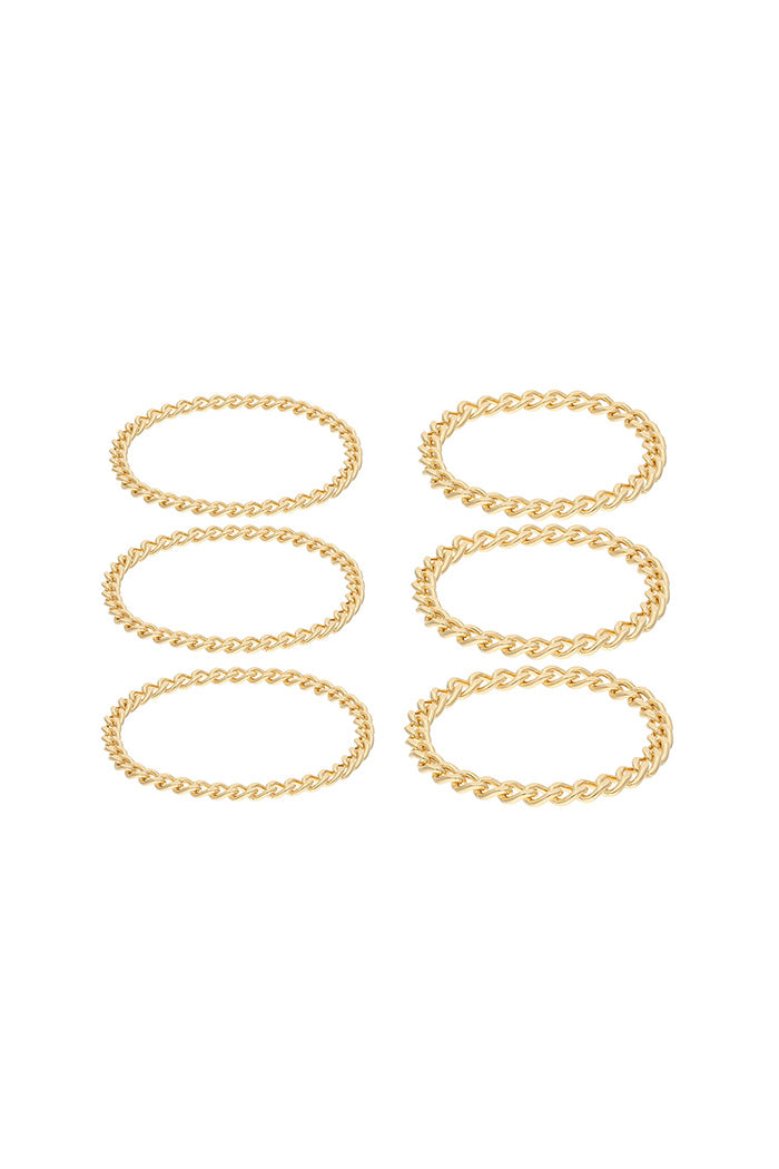 【lease】6Piece Set Ring Gold（S）