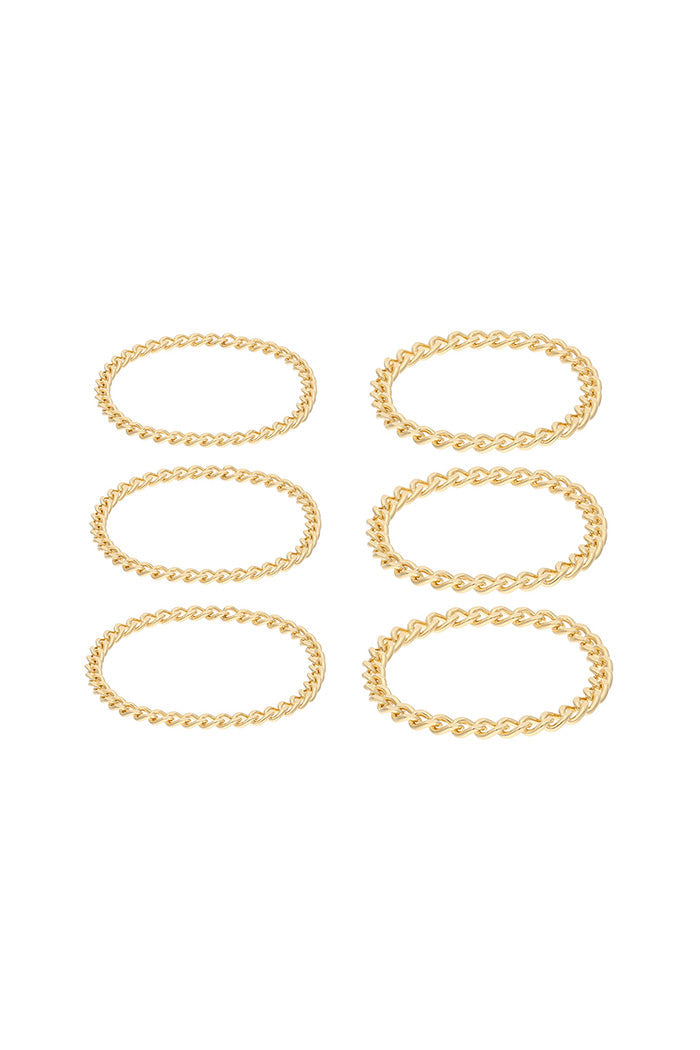 【lease】6Piece Set Ring Gold（M）