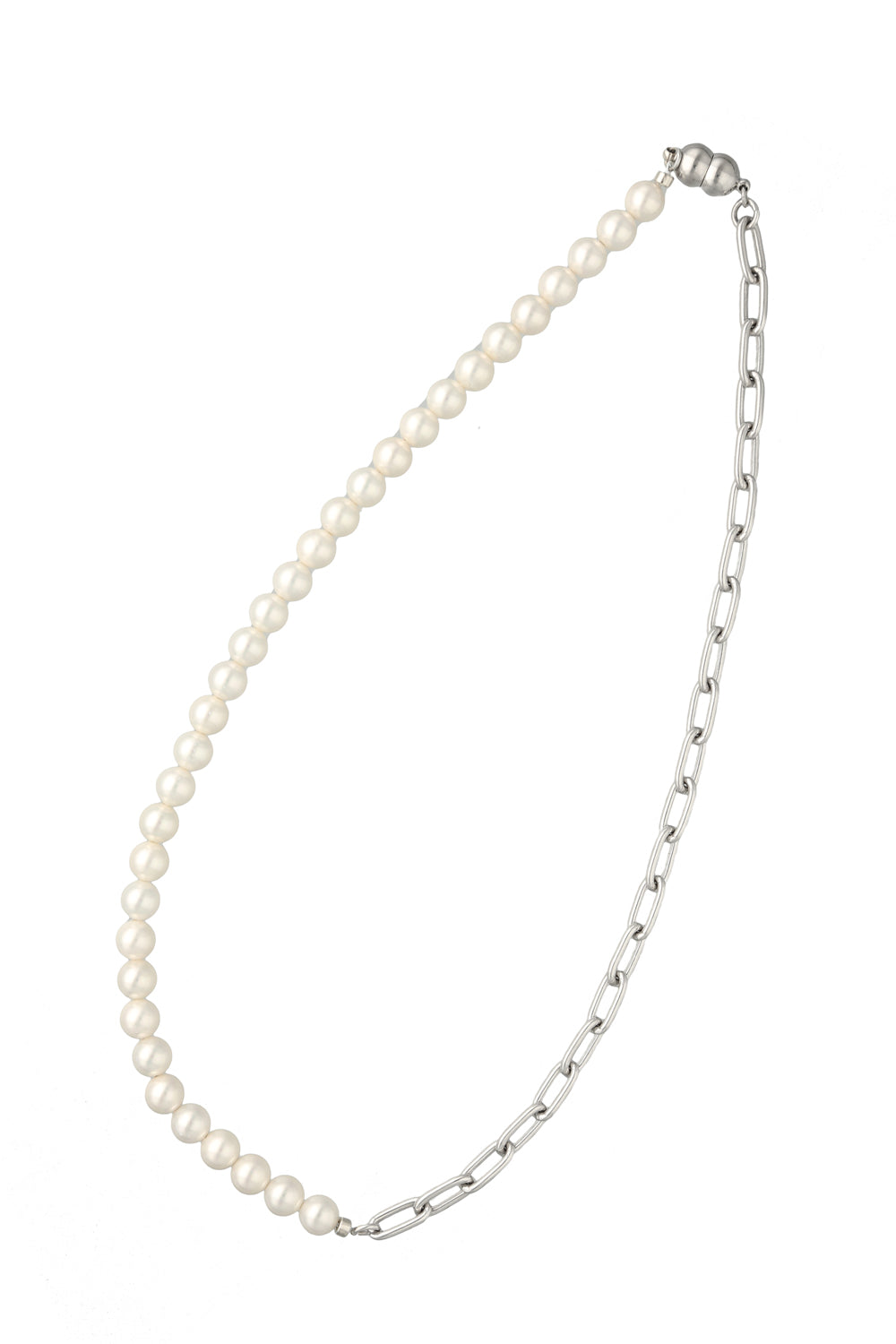 【lease】Pearl & Chain Necklace (S)