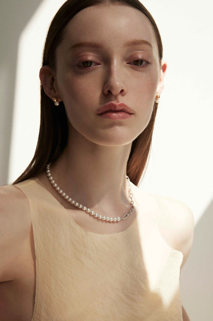 Pearl & Chain Necklace (L)
